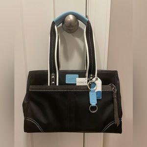 Coach Black Hampton Weekender Tote